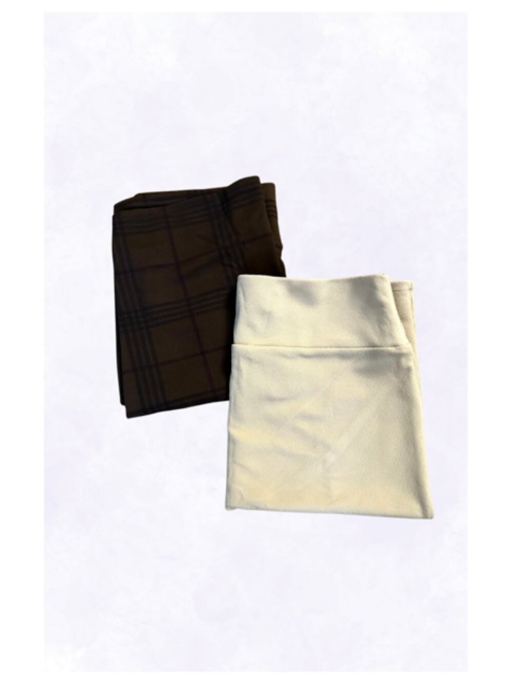 Lularoe 2XL Cassie Bundle (Brown Plaid, Beige)